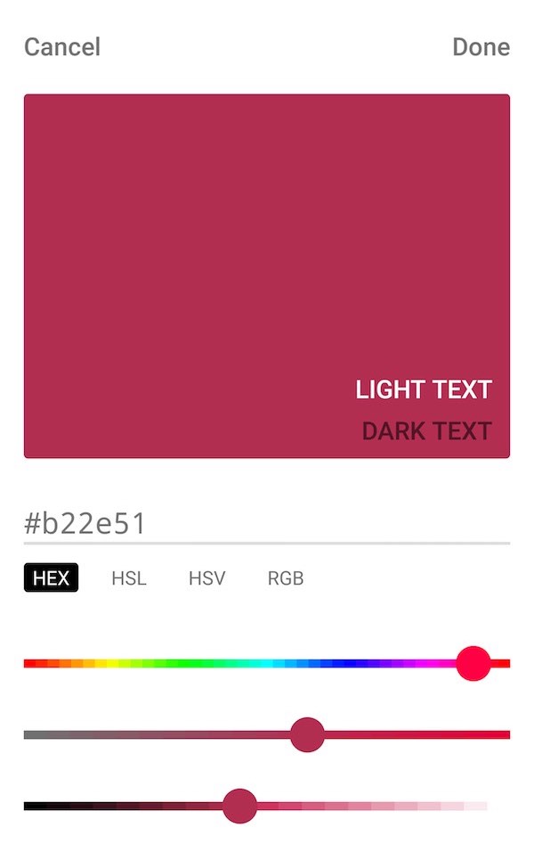 Collect Theme Color Selection Android