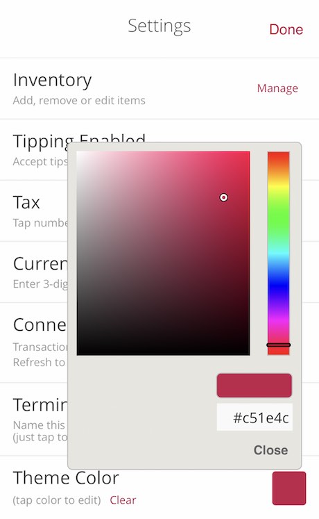 Collect Theme Color Selection iOS
